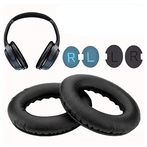 Ohrpolster, Ersatz für Bose AE2/AE2W QuietComfort 15 QC15 QC25 QC2 QC35/ SoundTrue & SoundLink Ae2 Ae2i Ae2w Kopfhörer Over-Ear (schwarz) von WADEO