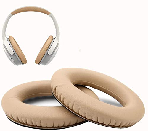 WADEO Ersatz Ohrpolsterkissen für Kopfhörer Bose Quiet Comfort QC2/ QC15/QC25/Ae2/Ae2w Ohrpolster Ear Pads Ersatz kompatibel mit Bose Leder Khaki von WADEO