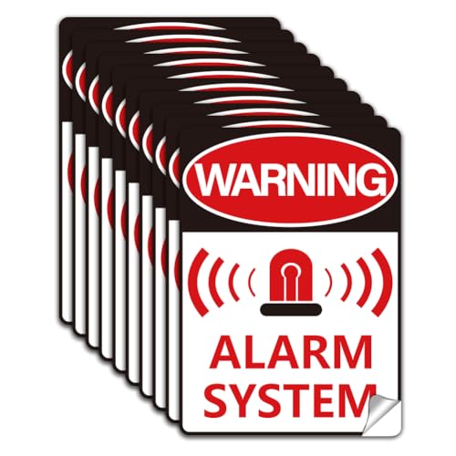 WADORN 10 Blatt Alarm Warnschild Aufkleber Alarmsystem Schilderaufkleber Wasserdicht Selbstklebend Vinyl Aufkleber Sicherheitswarnetiketten Für Zuhause Unternehmen Geschäfte Supermärkte 18x13cm WADORN 10 Blatt Alarm Warnschild Aufkleber Alarmsystem Schilderaufkleber Wasserdicht Selbstklebend Vinyl Aufkleber Sicherheitswarnetiketten Für Zuhause Unternehmen Geschäfte Supermärkte 18x13cm von WADORN