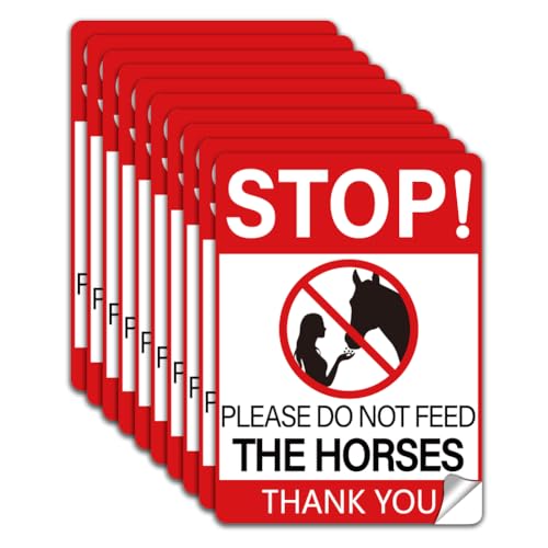 WADORN 10 Stück „Bitte Füttern Sie Die Pferde Nicht“ Dankesschild Aufkleber Vinyl Aufkleber Mit Der Aufschrift „Stop Feeding Horses“ „No Feeding Sign“ Warnaufkleber Für Pferdeställe Und Weiden 18x13cm WADORN 10 Stück „Bitte Füttern Sie Die Pferde Nicht“ Dankesschild Aufkleber Vinyl Aufkleber Mit Der Aufschrift „Stop Feeding Horses“ „No Feeding Sign“ Warnaufkleber Für Pferdeställe Und Weiden 18x13cm von WADORN