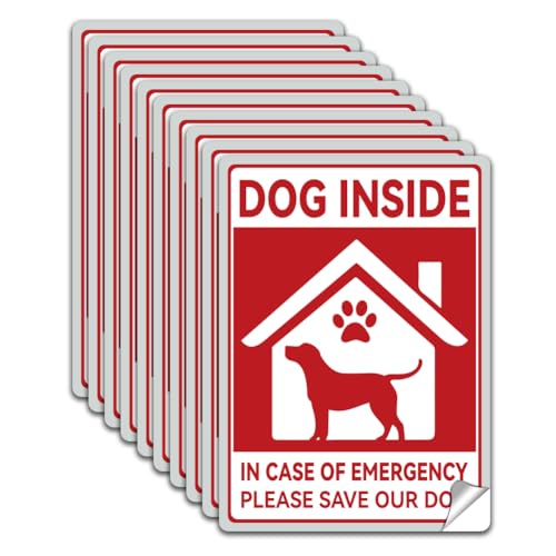WADORN 10 x Aufkleber „Hund Drinnen Im Notfall. Bitte Retten Sie Unseren Hund“. Aufkleber Mit Hundemotiv Für Innenbereich Hunderettung Hundealarm Etiketten Wasserdichte Vinyl Aufkleber 18x13cm WADORN 10 x Aufkleber „Hund Drinnen Im Notfall. Bitte Retten Sie Unseren Hund“. Aufkleber Mit Hundemotiv Für Innenbereich Hunderettung Hundealarm Etiketten Wasserdichte Vinyl Aufkleber 18x13cm von WADORN