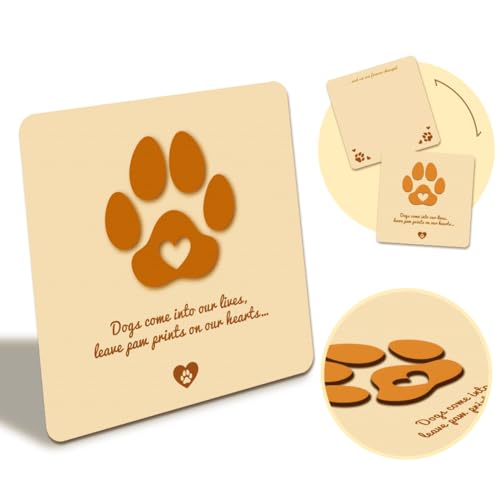 WADORN Herz Karte, Gedenkkarten Aus Holz Mit Pfotenabdruck, 13x13-Cm-Puzzle, Handgefertigte Holzkarte Für Haustier-Beileid, Hölzerne Haustierpflege-Gedenkkarten Für Geburtstag, Jahrestag, DIY-Geschenk WADORN Herz Karte, Gedenkkarten Aus Holz Mit Pfotenabdruck, 13x13-Cm-Puzzle, Handgefertigte Holzkarte Für Haustier-Beileid, Hölzerne Haustierpflege-Gedenkkarten Für Geburtstag, Jahrestag, DIY-Geschenk von WADORN