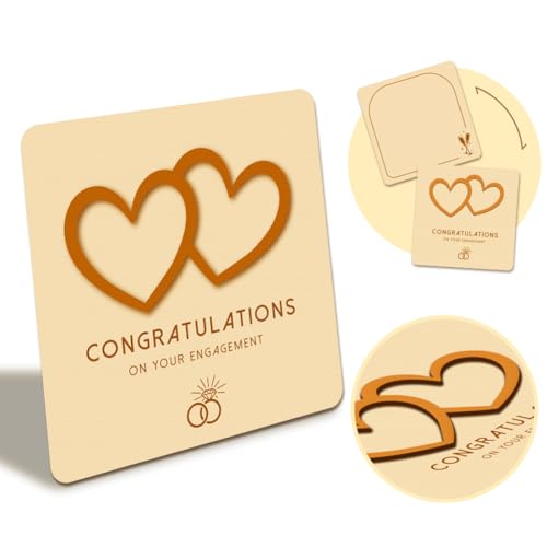 WADORN Holz-Glückwunsch-Verlobungskarte, Grüße Verlobungskarte, Hochzeitskarten, Braut-Bräutigam-Dusche-Karte, Lustige Verlobungskarte, Geschenke Für Paare, Verlobungsfeier WADORN Holz-Glückwunsch-Verlobungskarte, Grüße Verlobungskarte, Hochzeitskarten, Braut-Bräutigam-Dusche-Karte, Lustige Verlobungskarte, Geschenke Für Paare, Verlobungsfeier von WADORN