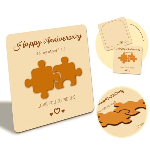 WADORN Karten Holz, Jubiläums-Gedenkkarten Aus Holz, Puzzle-Handgefertigte Holzkarte Für Den Hochzeitstag, Quadratische Gedenkkarten Für Valentinstag, Geburtstag, Abschlussgeschenke, 13x13cm WADORN Karten Holz, Jubiläums-Gedenkkarten Aus Holz, Puzzle-Handgefertigte Holzkarte Für Den Hochzeitstag, Quadratische Gedenkkarten Für Valentinstag, Geburtstag, Abschlussgeschenke, 13x13cm von WADORN