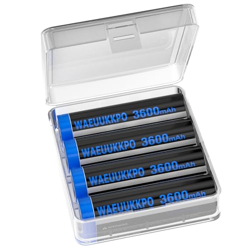 Verbessert Hohe Kapazität 3600mAh NI-MH Akku Batterien mit für LED Stirnlampe, Fernbedienung-4 Stück Verbessert Hohe Kapazität 3600mAh NI-MH Akku Batterien mit für LED Stirnlampe, Fernbedienung-4 Stück von WAEUUKKPO