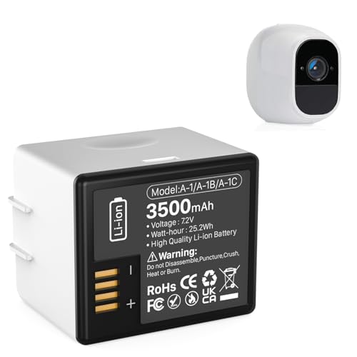 WAEUUKKPO Akku für Arlo Pro, Arlo Pro 2, 3500mAh Ersatz-Akku Wiederaufladbare Lithium-Batterien für Arlo Pro Arlo Pro 2 Kamera VMA4400 VMC4030 VM4230 VMS3230 VM4030 VM4030P (1 Stück) von WAEUUKKPO