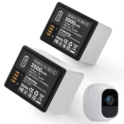 WAEUUKKPO Akku für Arlo Pro, Arlo Pro 2, 3500mAh Ersatz-Akku Wiederaufladbare Lithium-Batterien für Arlo Pro Arlo Pro 2 Kamera VMA4400 VMC4030 VM4230 VMS3230 VM4030 VM4030P (2 Stück) von WAEUUKKPO