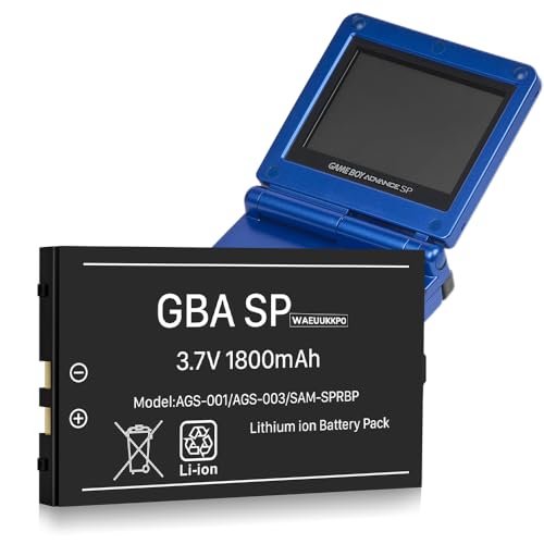 WAEUUKKPO Akku für Gameboy Advance SP, Aufgerüsteter 1800mAh hoher Kapazität Lithium-ion Ersatzakku für Nintendo GBA SP AGS-001, AGS-003 mit Werkzeugsatz WAEUUKKPO Akku für Gameboy Advance SP, Aufgerüsteter 1800mAh hoher Kapazität Lithium-ion Ersatzakku für Nintendo GBA SP AGS-001, AGS-003 mit Werkzeugsatz von WAEUUKKPO