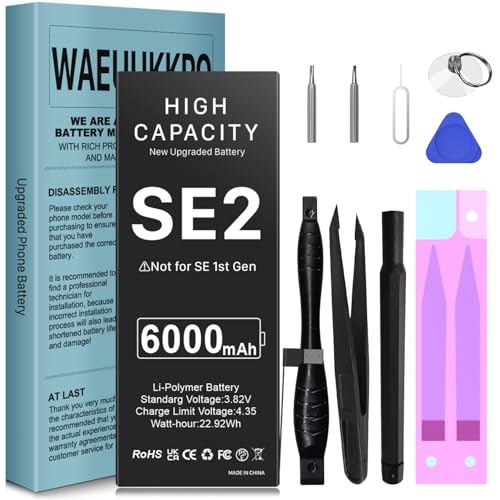 WAEUUKKPO Akku für iPhone SE 2020, Neue 0 Zyklus Wavypo Batterie Ersatz für SE 2nd A2275 A2296 A2298 mit Tool Kit (Nicht für SE 2016) von WAEUUKKPO
