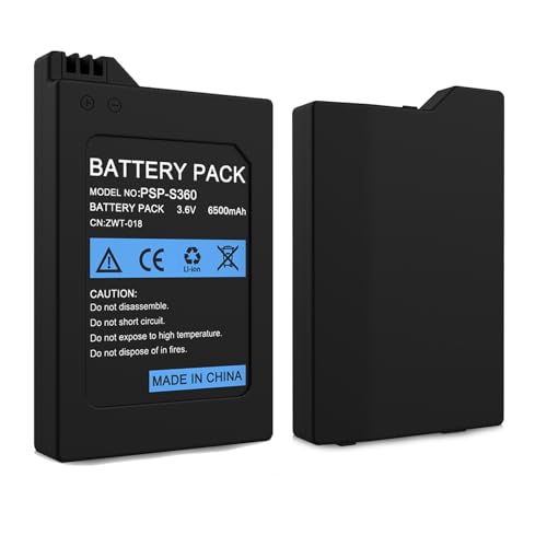 WAEUUKKPO Verbesserte Akku für PSP 2000/3000, 6500mAh Hohe Kapazität Batterie Li-Ion Ersatzakku für Sony PSP Slim & Lite 2000/3000 PSP-S110 Konsolen-Videospiele WAEUUKKPO Verbesserte Akku für PSP 2000/3000, 6500mAh Hohe Kapazität Batterie Li-Ion Ersatzakku für Sony PSP Slim & Lite 2000/3000 PSP-S110 Konsolen-Videospiele von WAEUUKKPO