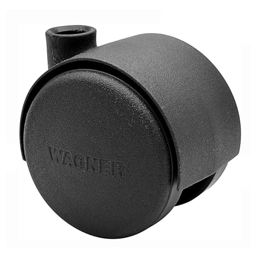WAGNER Design Möbelrolle/Lenkrolle - hart - Durchmesser Ø 40 mm, Bauhöhe 45 mm, schwarz, Tragkraft 35 kg - 01002401 von WAGNER