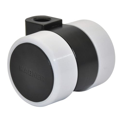WAGNER Design Möbelrolle/Soft-Lenkrolle - LOGO - Durchmesser Ø 38 mm, Bauhöhe 40 mm, schwarz/grau, Tragkraft 50 kg - Made in Germany - 01023901 von WAGNER design yourself
