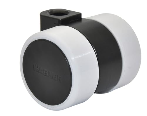 WAGNER Design Möbelrolle/Soft-Lenkrolle - LOGO - Durchmesser Ø 38 mm, Bauhöhe 40 mm, schwarz/grau, Tragkraft 70 kg - Made in Germany - 01024101 von WAGNER design yourself