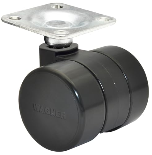 WAGNER Design Möbelrolle/Lenkrolle - hart - Durchmesser Ø 38 mm, Bauhöhe 40 mm, schwarz, Anschraubplatte 42 x 42 mm, Tragkraft 70 kg - Made in Germany - 01003889 von WAGNER