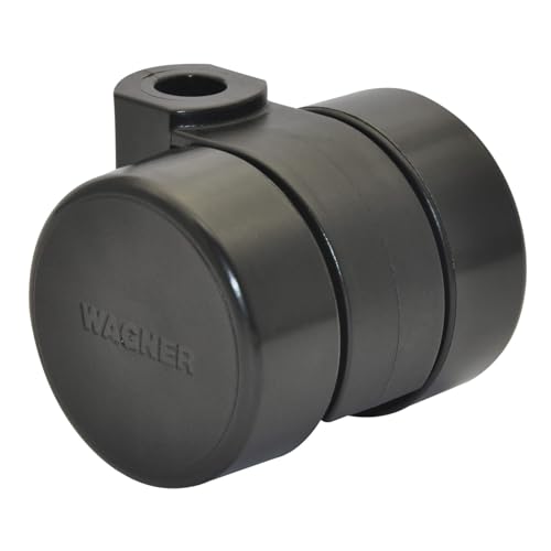 WAGNER Design Möbelrolle/Lenkrolle - hart - Durchmesser Ø 38 mm, Bauhöhe 40 mm, schwarz, Tragkraft 50 kg - Made in Germany - 01003901 von WAGNER