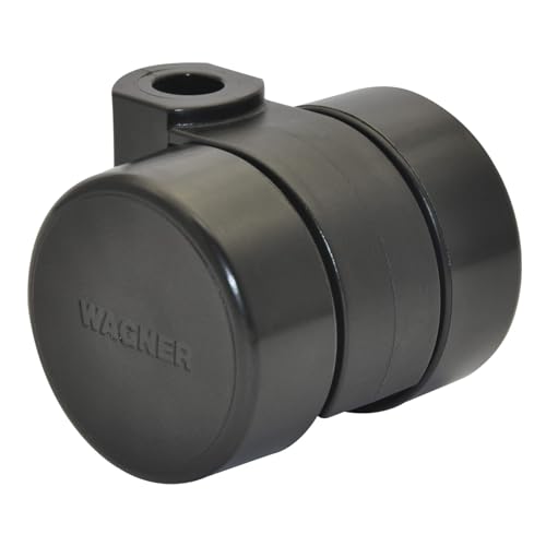 WAGNER Design Möbelrolle/Lenkrolle - hart - Durchmesser Ø 38 mm, Bauhöhe 40 mm, schwarz, Tragkraft 80 kg - Made in Germany - 01003801 von WAGNER