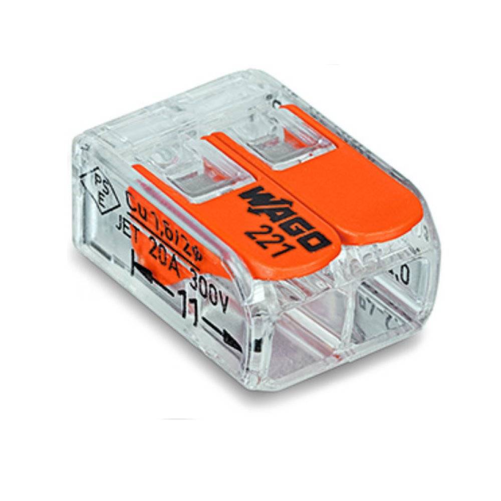 WAGO 221-412 COMPACT-Verbindungsklemme, für alle Leiterarten,max. 4 mm² (Inhalt 100 Stück) von WAGO GmbH & Co. KG