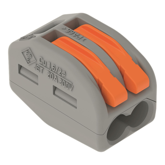WAGO 222-412 CLASSIC-Verbindungsklemme, für alle Leiterarten,max. 4 mm²,grau (Inhalt 50 Stück) von WAGO GmbH & Co. KG