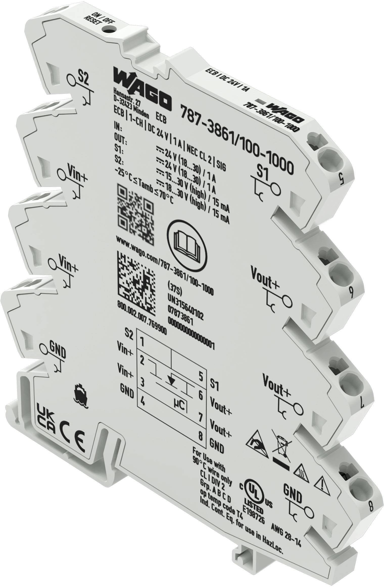 WAGO 787-3861/100-1000 Elektronischer Schutzschalter,1-kanalig WAGO 787-3861/100-1000 Elektronischer Schutzschalter,1-kanalig von WAGO GmbH & Co. KG