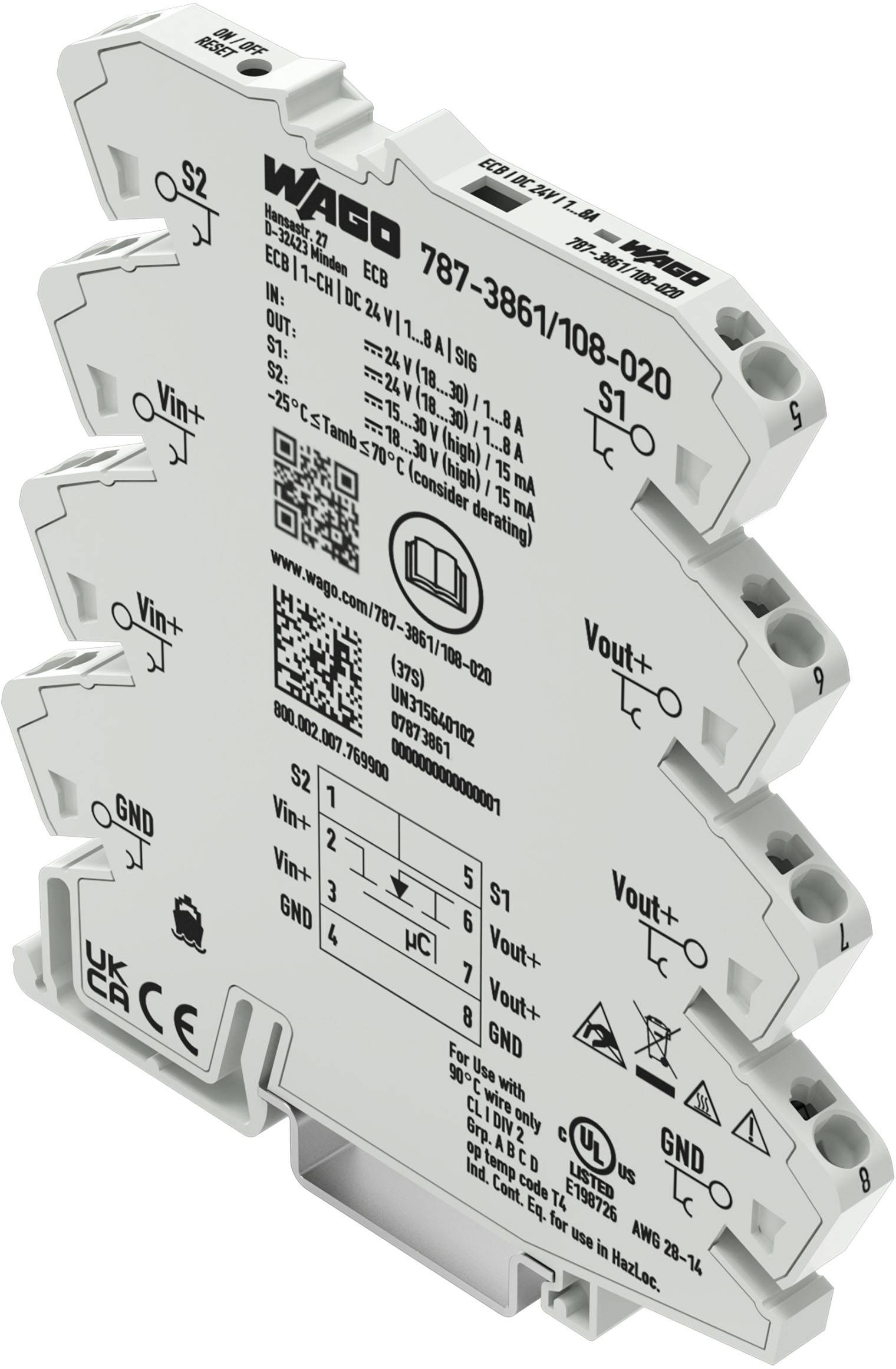 WAGO 787-3861/108-020 Elektronischer Schutzschalter,1-kanalig WAGO 787-3861/108-020 Elektronischer Schutzschalter,1-kanalig von WAGO GmbH & Co. KG