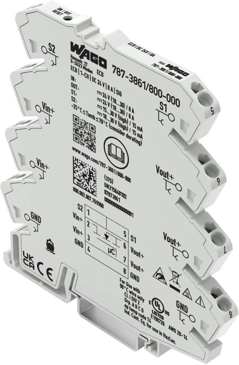 WAGO 787-3861/800-000 Elektronischer Schutzschalter,1-kanalig von WAGO GmbH & Co. KG