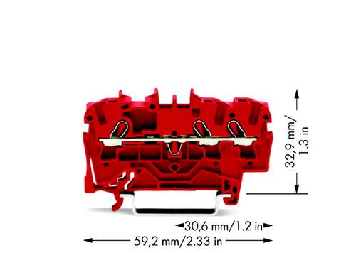 WAGO 2002-1303 Durchgangsklemme 5.20mm Zugfeder Rot 100St. von WAGO