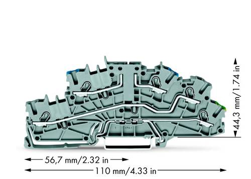 WAGO 2003-6640 Installationsetagenklemme 5.20mm Zugfeder Belegung: N, L, PE Grau 50St. von WAGO