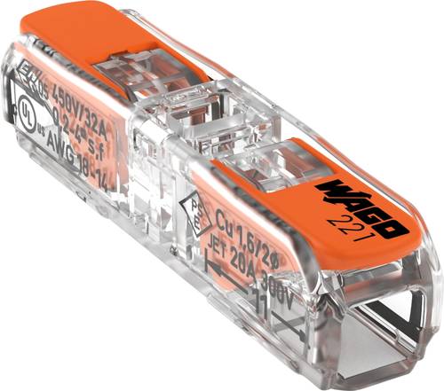 WAGO 221-2411 Verbindungsklemme flexibel: 0.14-4mm² starr: 0.2-4mm² Polzahl (num): 1 60 St. Transp von WAGO
