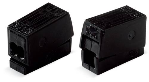 WAGO 224-114 Leuchtenklemme flexibel: 0.5-2.5mm² starr: 0.5-2.5mm² Polzahl (num): 2 100 St. Schwarz von WAGO