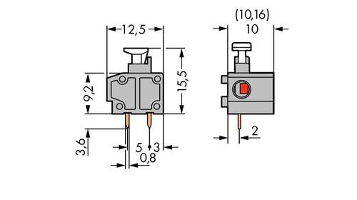 WAGO 235-801/333-000 Federkraftklemmblock 0.75mm² Polzahl (num) 1 Grau 400St. von WAGO