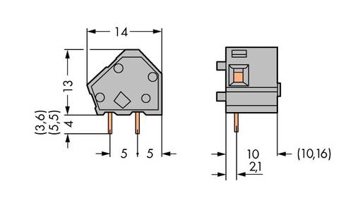 WAGO 236-736 Federkraftklemmblock 2.50mm² Polzahl (num) 1 Orange 300St. von WAGO