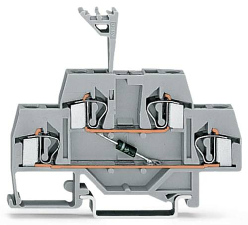 WAGO 281-633/281-410 Doppelstock-Diodenklemme 6mm Zugfeder Belegung: L Grau 50St. von WAGO