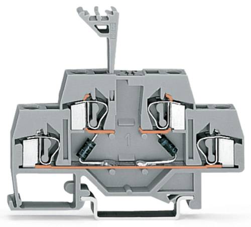 WAGO 281-636/281-487 Doppelstock-Diodenklemme 6mm Zugfeder Belegung: L Grau 50St. von WAGO