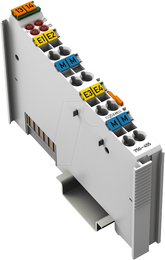 WAGO 750-455 - 4-Kanal Analog Eingangsklemme 4-20 mA Single von WAGO