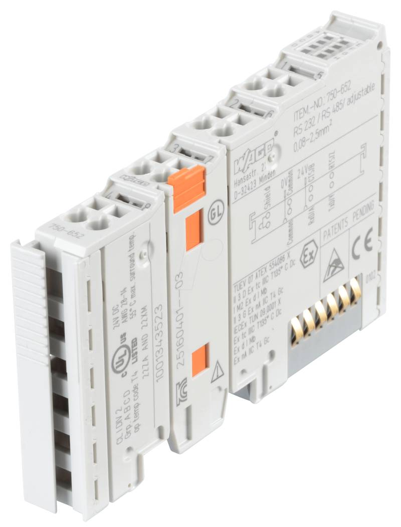 WAGO 750-652 - Serielle Schnittstelle RS-232 C / RS-485, lichtgrau von WAGO