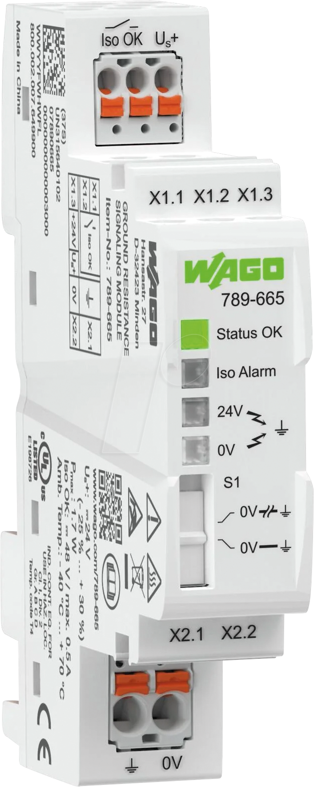 WAGO 789-665 - Erdwiderstand-Signalisierungsmodul, DC 24 V von WAGO