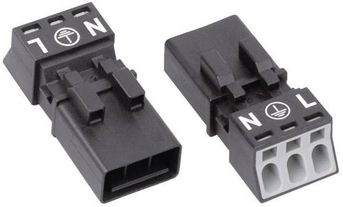 WAGO 890-213 Netz-Steckverbinder WINSTA MINI Stecker, gerade Gesamtpolzahl: 2 + PE 16A Schwarz 1St. von WAGO