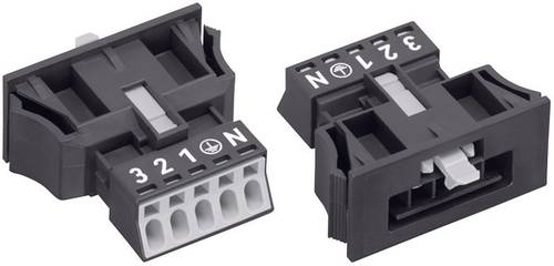 WAGO 890-715 Netz-Steckverbinder WINSTA MINI Stecker, gerade Gesamtpolzahl: 4 + PE 16A Schwarz 1St. von WAGO