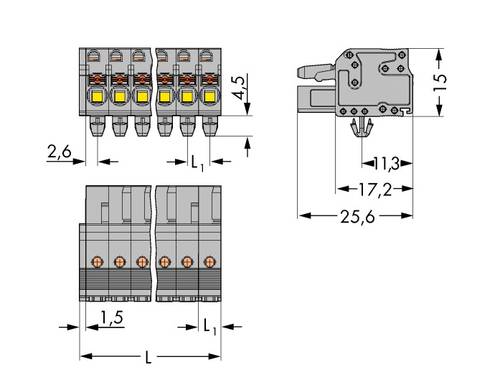 WAGO Buchsengehäuse-Kabel 2231 Polzahl Gesamt 10 Rastermaß: 5mm 2231-110/008-000 50St. von WAGO