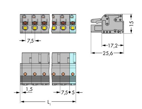 WAGO Buchsengehäuse-Kabel 2231 Polzahl Gesamt 10 Rastermaß: 7.50mm 2231-210/026-000 25St. von WAGO