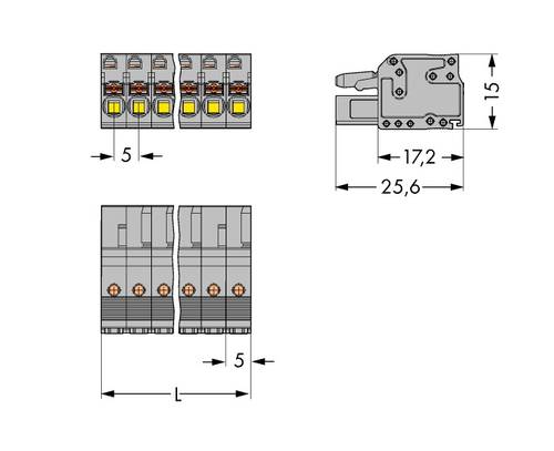 WAGO Buchsengehäuse-Kabel 2231 Polzahl Gesamt 12 Rastermaß: 5mm 2231-112/102-000 25St. von WAGO