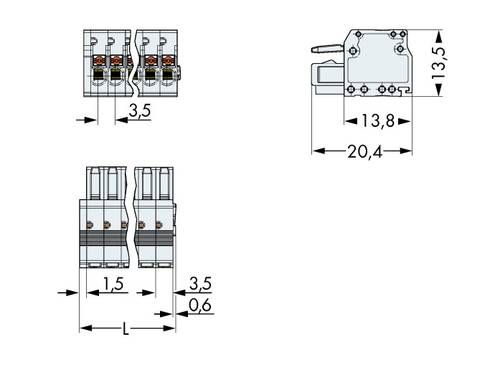 WAGO Buchsengehäuse-Kabel 2734 Polzahl Gesamt 12 Rastermaß: 3.50mm 2734-112 50St. von WAGO