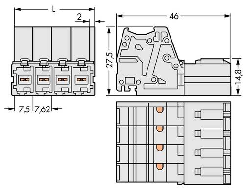 WAGO Buchsengehäuse-Kabel 831 Polzahl Gesamt 8 Rastermaß: 7.62mm 831-3208 12St. WAGO Buchsengehäuse-Kabel 831 Polzahl Gesamt 8 Rastermaß: 7.62mm 831-3208 12St. von WAGO