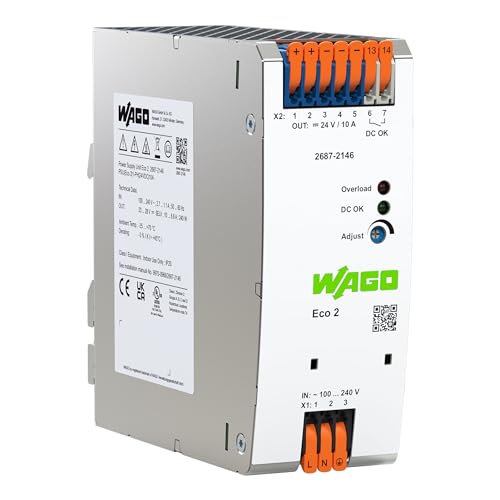 WAGO Compact Stromversorgung ECO 2687-2146 | 1-phasig, Power supply, Hutschienen-Netzteil (DIN-Rail), DC 24 V, 10 A, DC-OK-Kontakt von WAGO