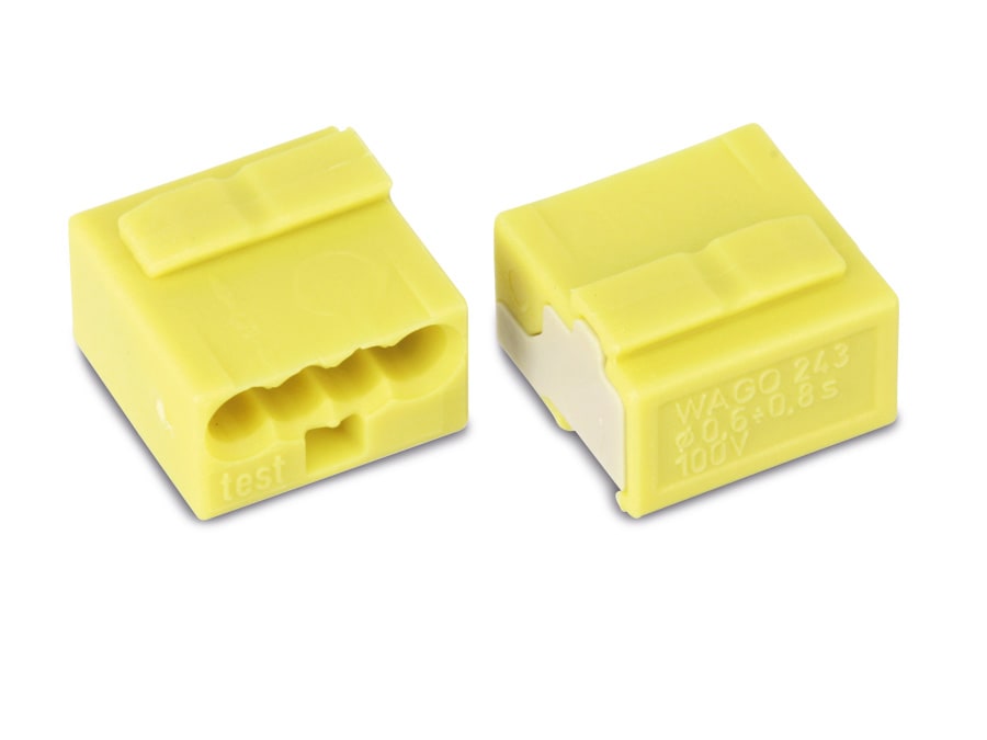 WAGO Micro-Steckklemmen 243-504, 4-polig, gelb, 100 Stück WAGO Micro-Steckklemmen 243-504, 4-polig, gelb, 100 Stück von WAGO