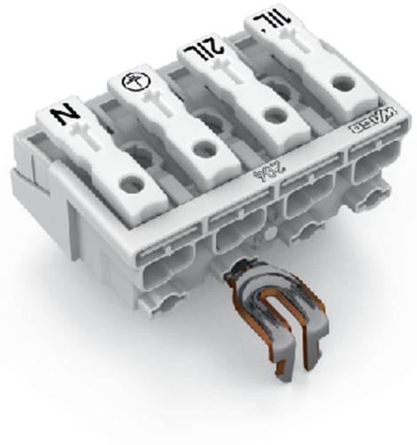 WAGO Netzanschlussklemme starr: 0.5-1.5mm² Polzahl (num): 4 500 St. Weiß von WAGO