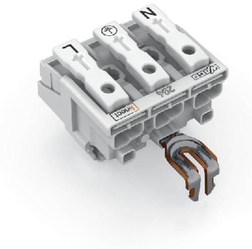 WAGO Netzanschlussklemme starr: 0.5-2.5mm² Polzahl (num): 3 500 St. Weiß von WAGO
