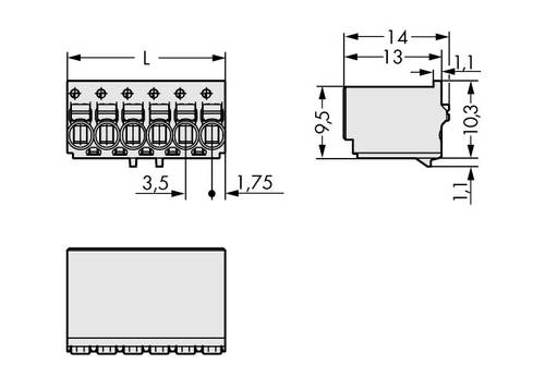 WAGO Stiftgehäuse-Platine 2091 Polzahl Gesamt 4 Rastermaß: 3.50mm 2091-1124 200St. von WAGO