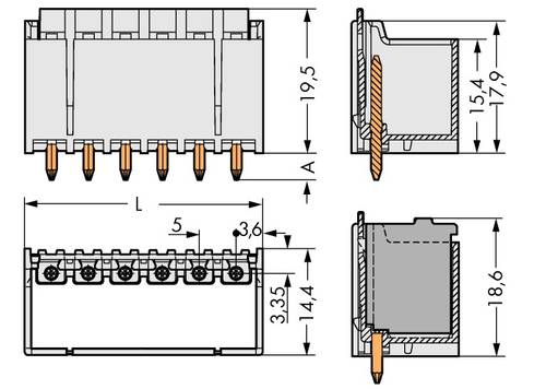 WAGO Stiftgehäuse-Platine 2092 Polzahl Gesamt 12 Rastermaß: 5mm 2092-1412 50St. von WAGO