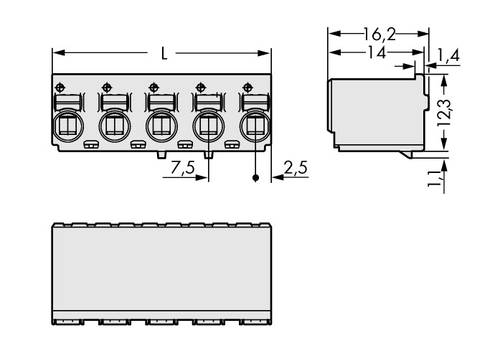 WAGO Stiftgehäuse-Platine 2092 Polzahl Gesamt 3 Rastermaß: 7.50mm 2092-3123 100St. von WAGO